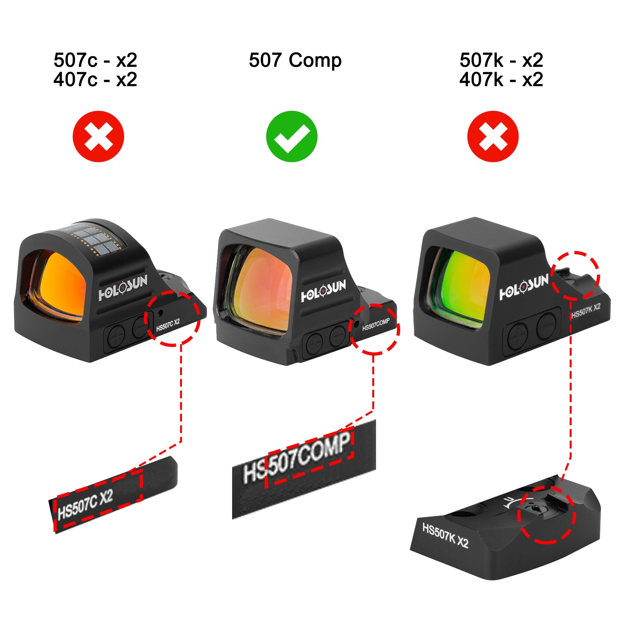 OpticGard Scope Cover for Holosun® 507 Models Comparison