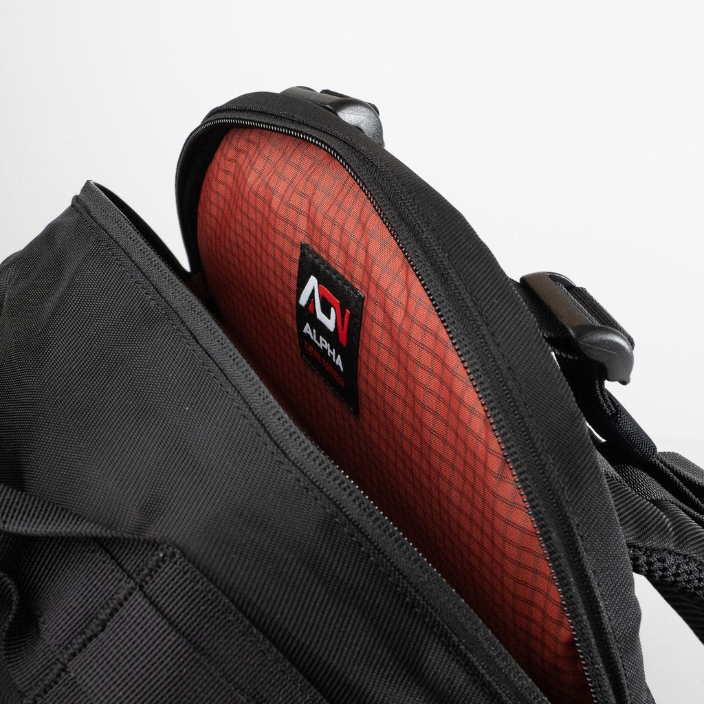 Alpha One Niner EVADE 1.5 Gen 2 25L backpack, AON Alpha brand label detail