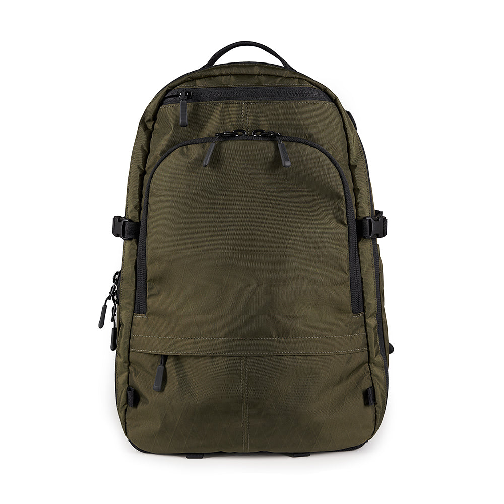 The Grey Arc Alpha One Niner EVADE 1.5 Gen 2 25L backpack in X-Pac X42 Olive, front