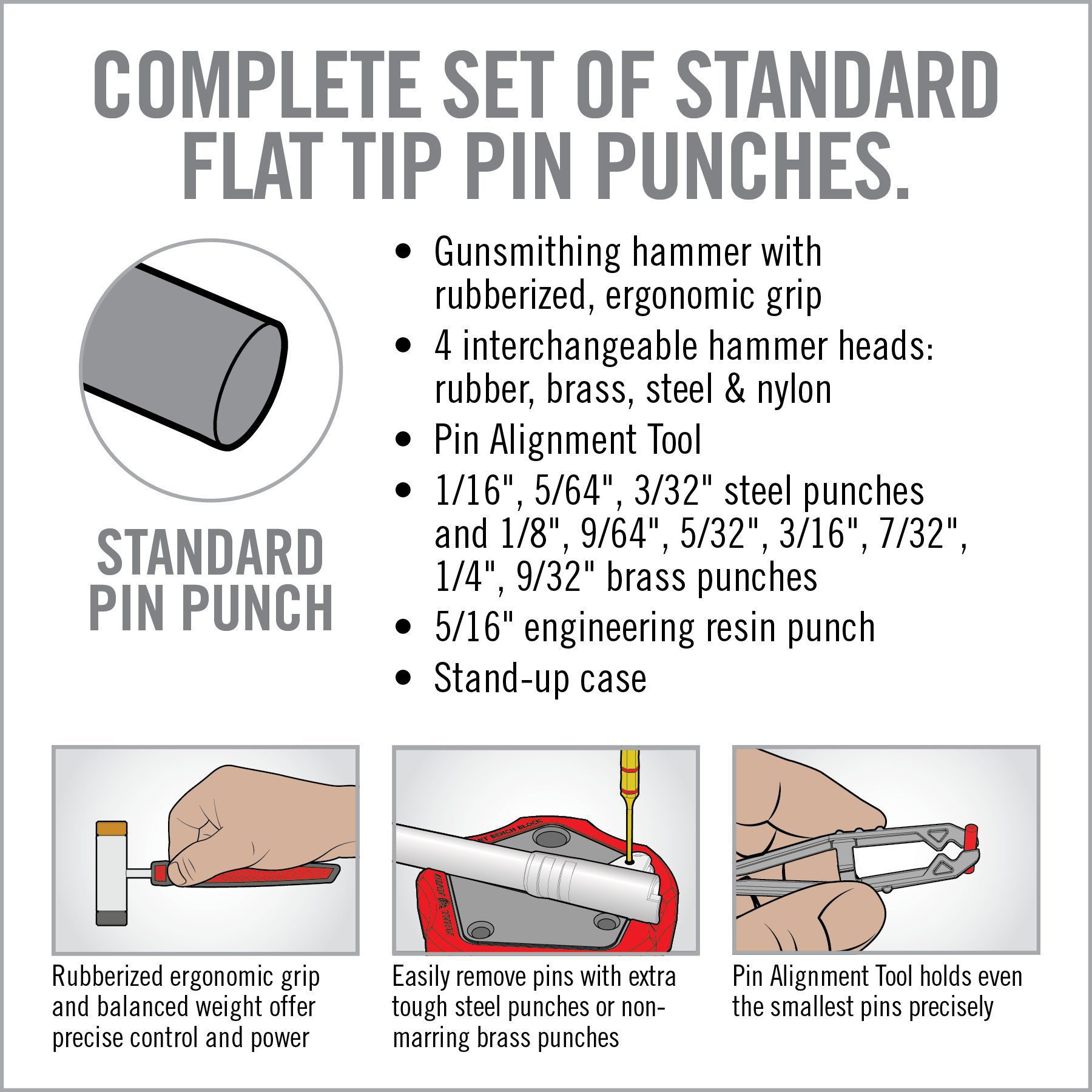 10 Image for Accu-Punch® Hammer with Brass & Steel Pin Punches-Real Avid