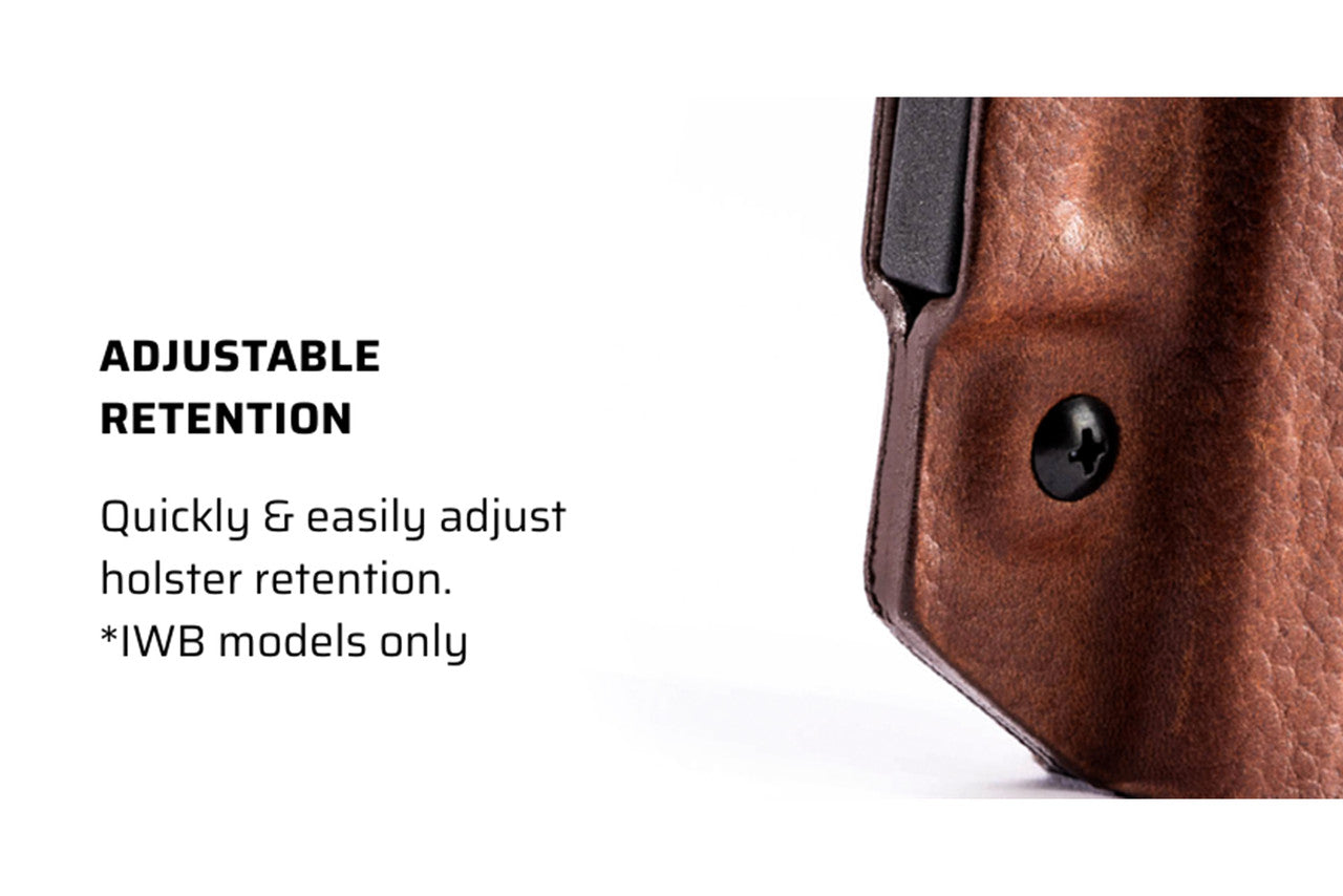 Fits Glock 43, 43x Brown Leather Hybrid AIWB