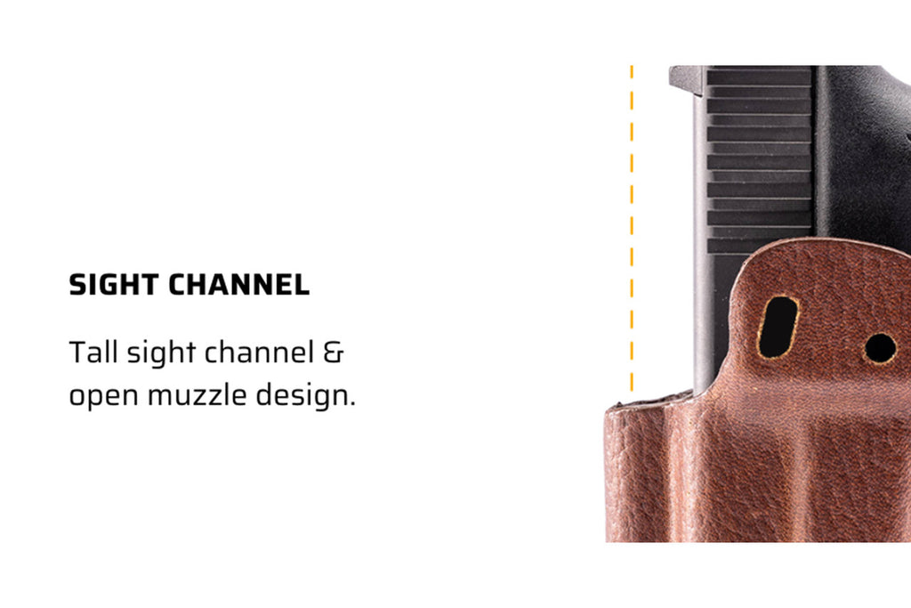 Fits Glock 43, 43x Brown Leather Hybrid AIWB