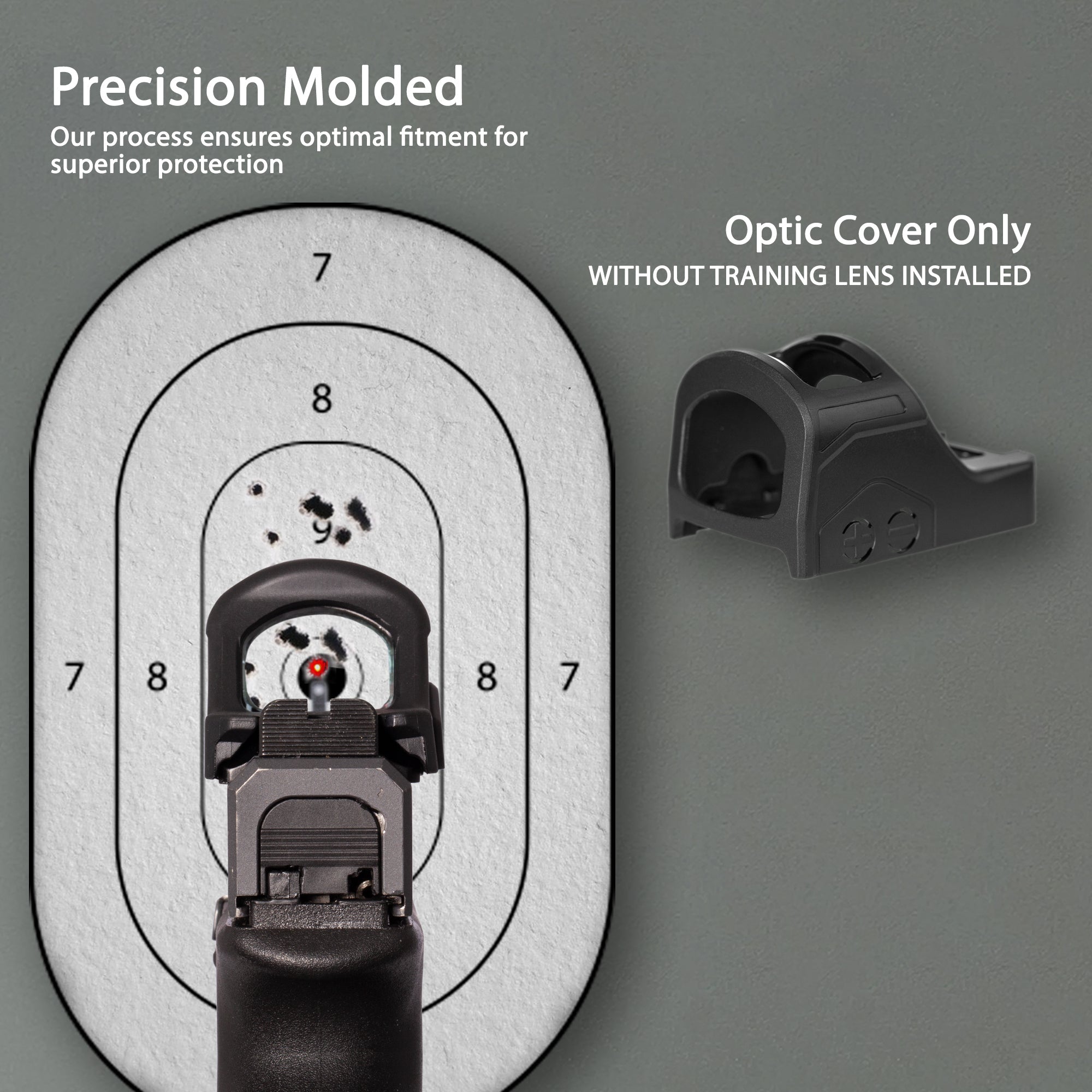 Black OpticGard Scope Cover for Holosun® 507C - Rear View Without Training Lens Installed [ads-hide]