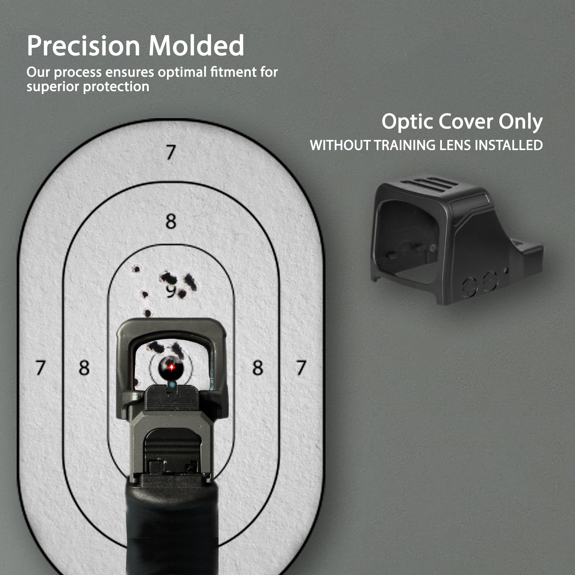 Black OpticGard Scope Cover for Holosun® 507 Comp - Rear View Without Training Lens Installed [ads-hide]