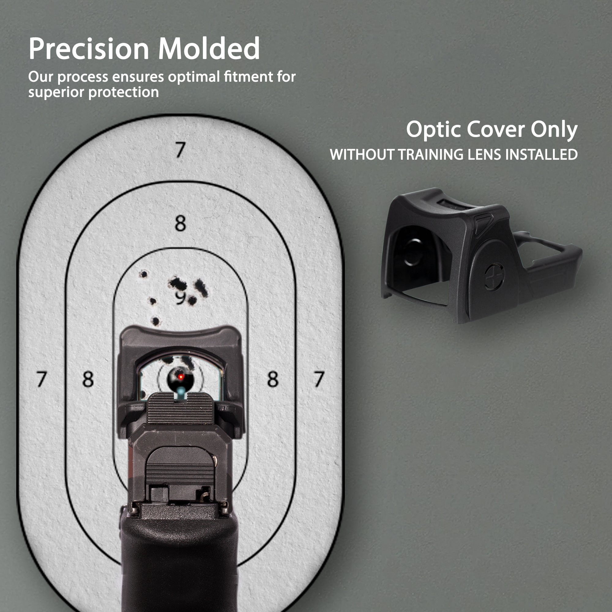 Black OpticGard Scope Cover for Trijicon® RMR - Rear View Without Training Lens Installed [ads-hide]
