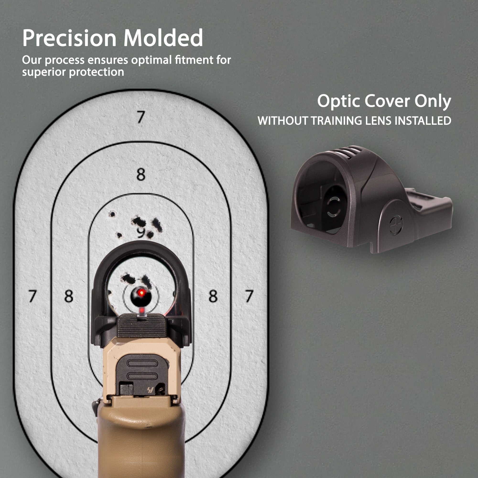 Black OpticGard Scope Cover for Trijicon® SRO - Rear View Without Training Lens Installed [ads-hide]