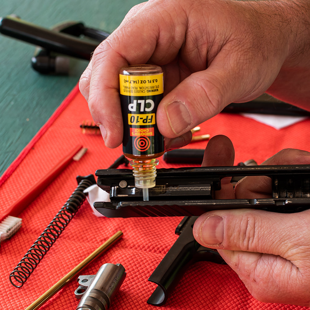 Lifestyle image of  image of Shooter’s Choice FP-10 Lubricant Elite CLP .05 oz