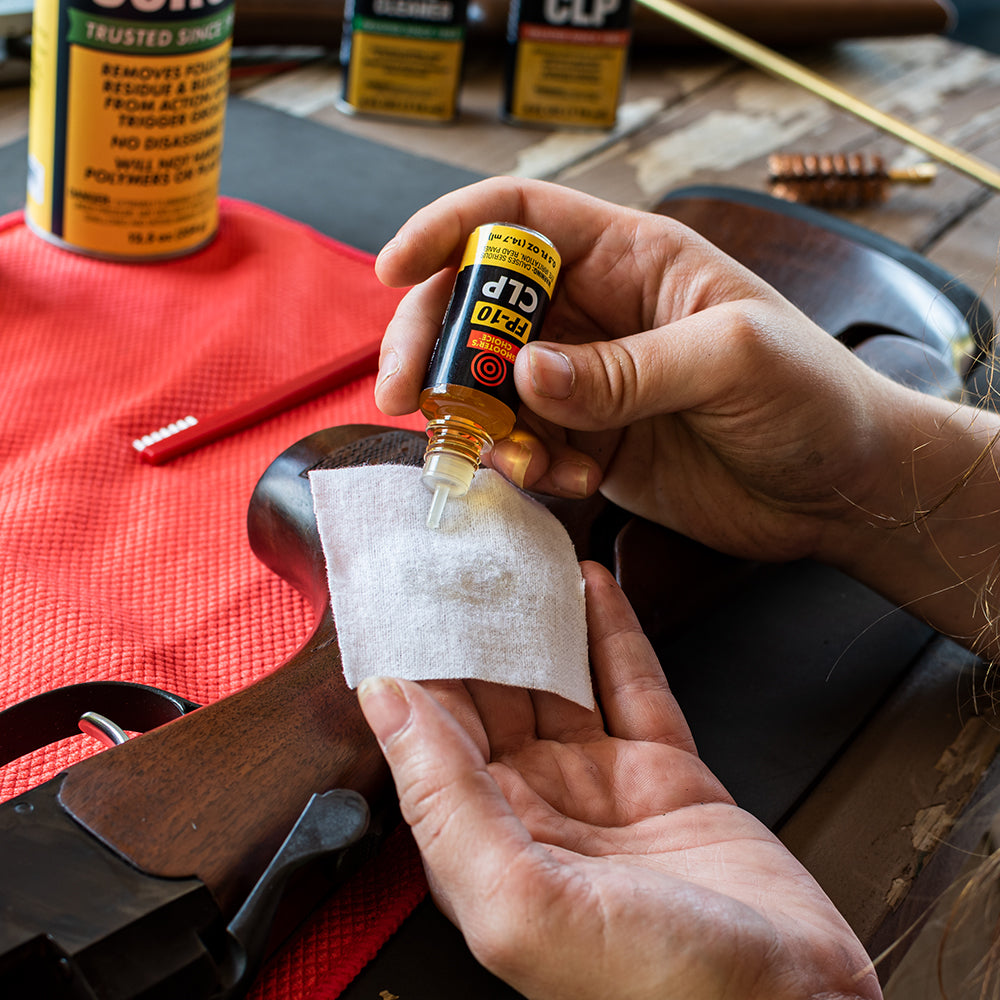 Lifestyle image of  image of Shooter’s Choice FP-10 Lubricant Elite CLP .05 oz